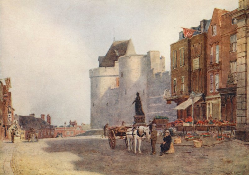 Windsor Market, wczesny poranek (kolorowa litografia) autorstwa George Moore Henton