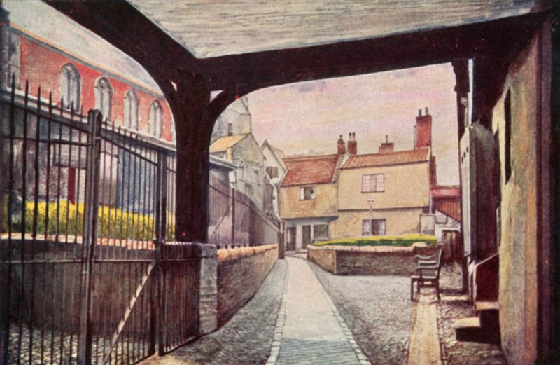 Tombland Alley (kolor lito) autorstwa George Parsons Norman