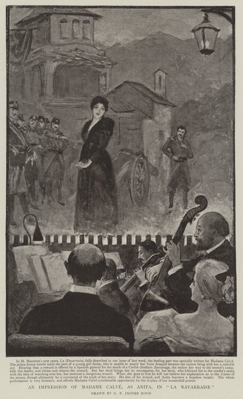Wrażenie Madame Calve jako Anity w La Navarraise autorstwa George Percy Jacomb Hood
