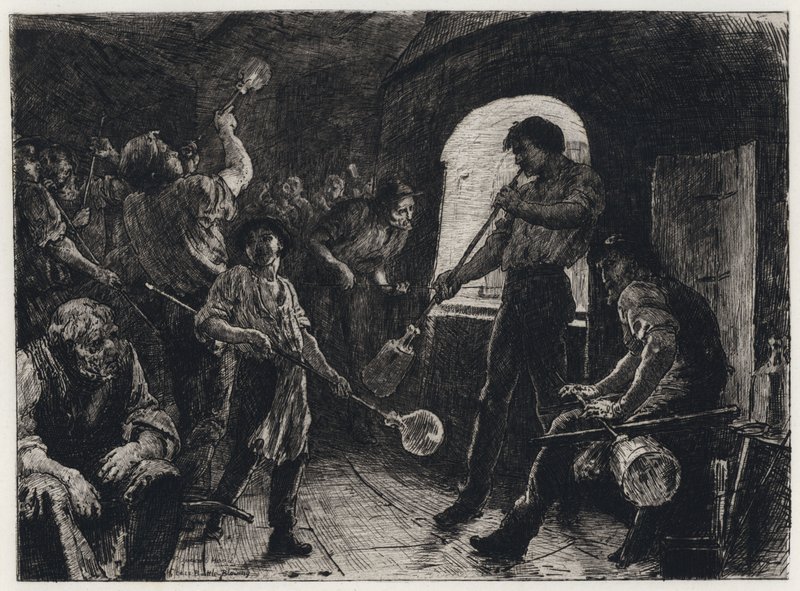 Dmuchanie szkła (trawienie) autorstwa George Percy Jacomb Hood