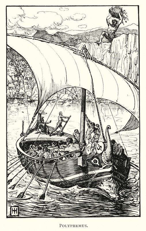 Odyseja: Polifem (rycina) autorstwa George Percy Jacomb Hood