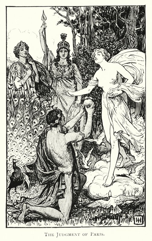 Odyseja: Sąd Paryski (rycina) autorstwa George Percy Jacomb Hood