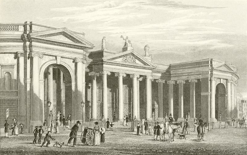 Bank of Ireland, Dublin, Portyku Południowego autorstwa George Petrie