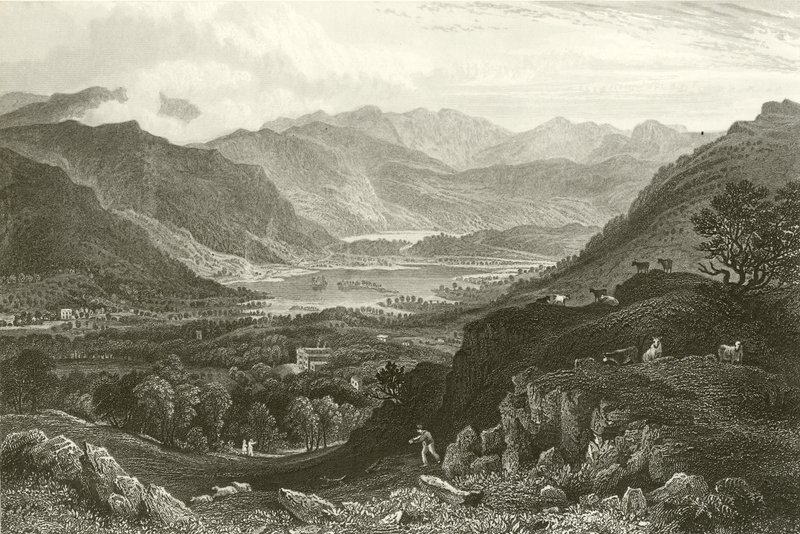 Rydal Water i Grassmere, z Rydal Park, Westmorland autorstwa George Pickering