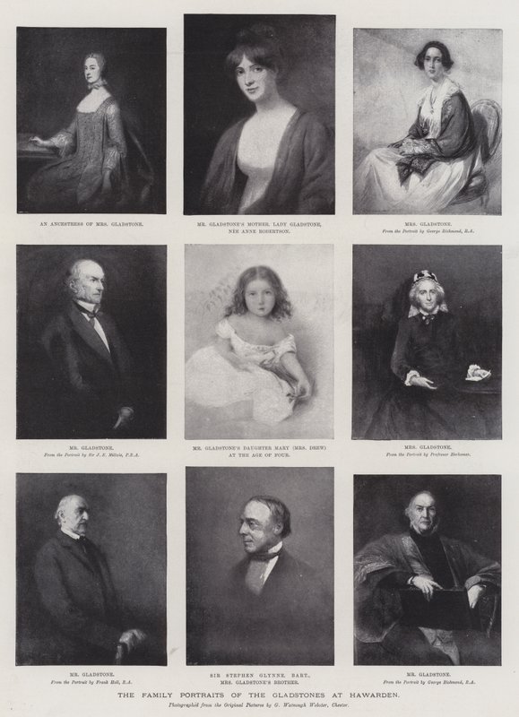 Portrety rodzinne Gladstones w Hawarden autorstwa George Richmond
