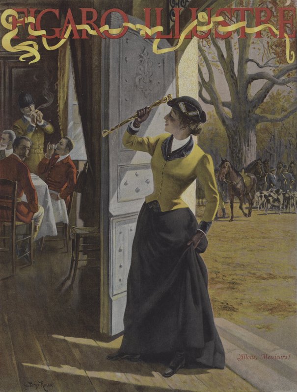 Chodźcie, panowie! (Chodźcie Panowie!). Okładka Le Figaro Illustre, październik 1895 autorstwa George Roux