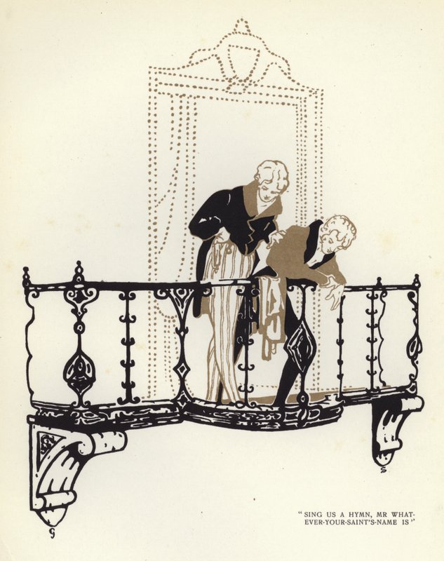 Ilustracja do „Szczęśliwego hipokryta” Maxa Beerbohma (kolor lito) autorstwa George Sheringham