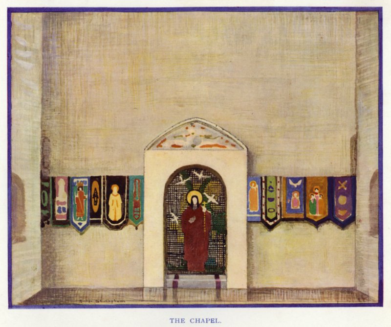 The Duenna by Sheridan: The Chapel (kolor lito) autorstwa George Sheringham