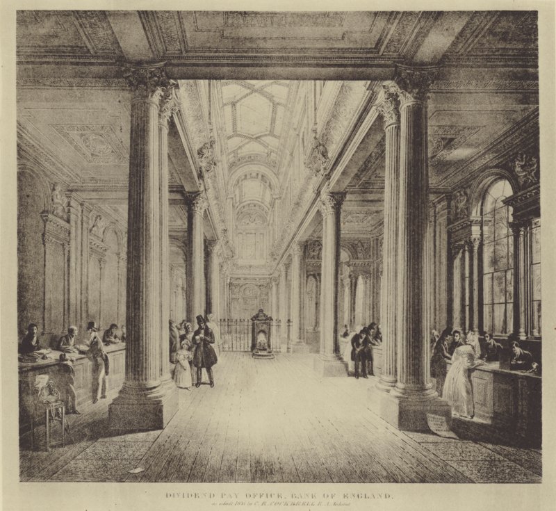 Biuro wypłaty dywidendy, Bank of England autorstwa George Snr (after) Scharf