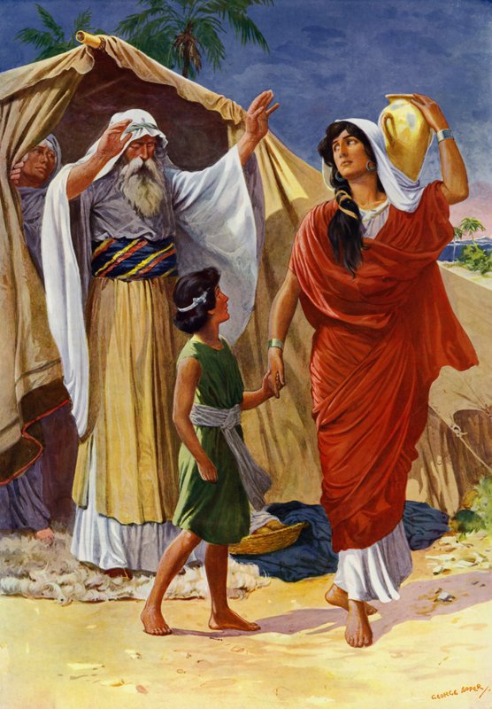 Hagar i Ismael (kolor lito) autorstwa George Soper
