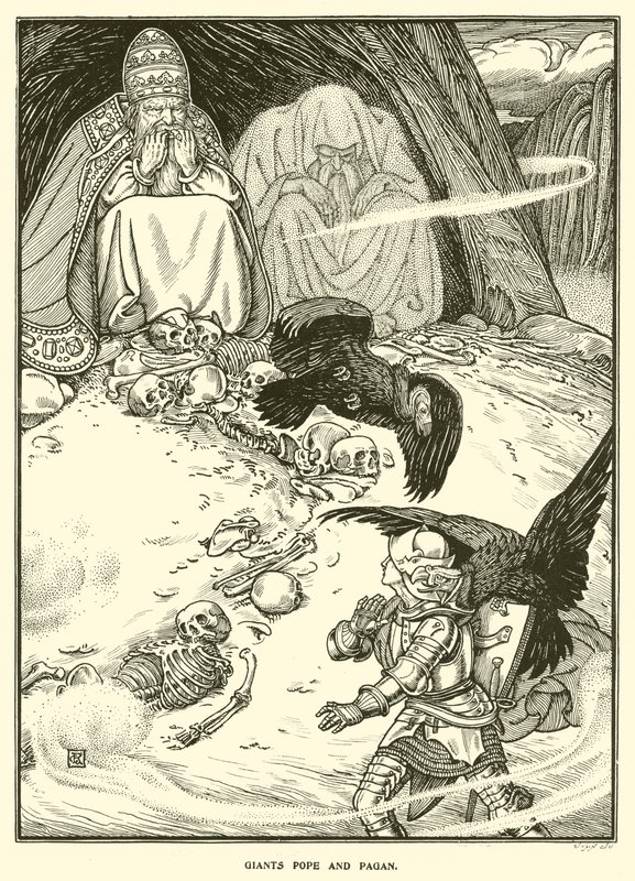 Papież olbrzymów i poganin (rycina) autorstwa George Woolliscroft Rhead
