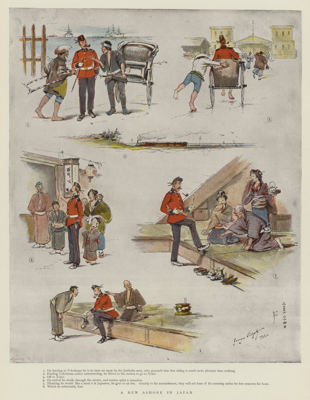 Ucieczka na ląd w Japonii autorstwa Georges Ferdinand Bigot