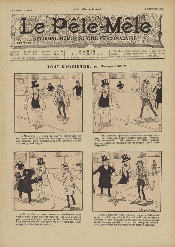 Wszystko krępuje. Ilustracja do Le Pele-Mele, 1902 autorstwa Georges Antonin Henri Mory
