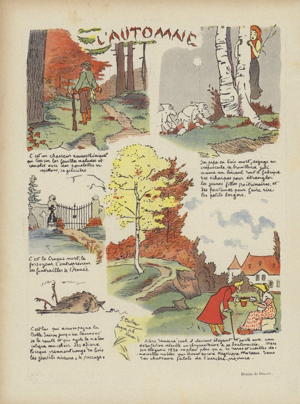 Jesień. Ilustracja do Le Rire autorstwa Georges Delaw