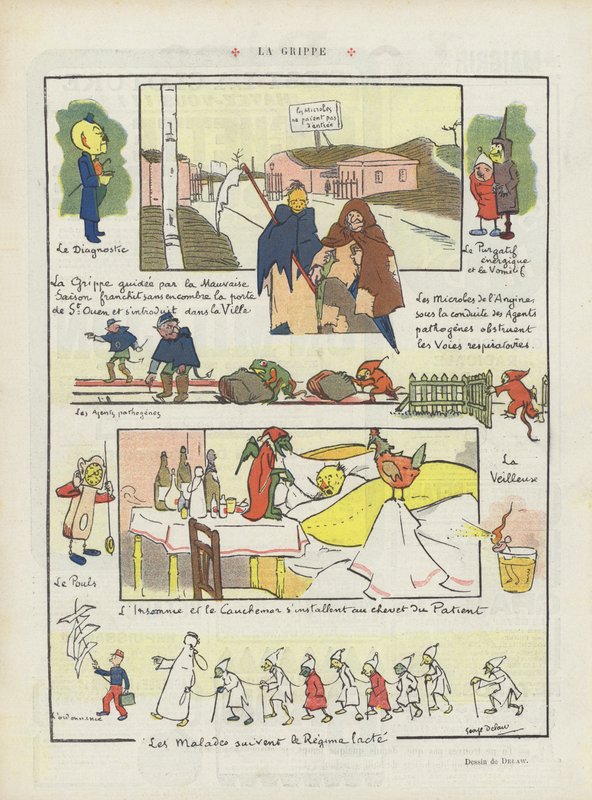 Grypa. Ilustracja do Le Rire autorstwa Georges Delaw