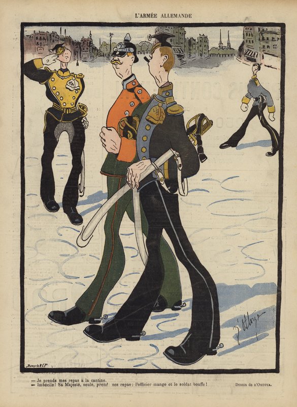 Armia niemiecka. Ilustracja do Le Rire autorstwa Georges d 1878 1937 Ostoya