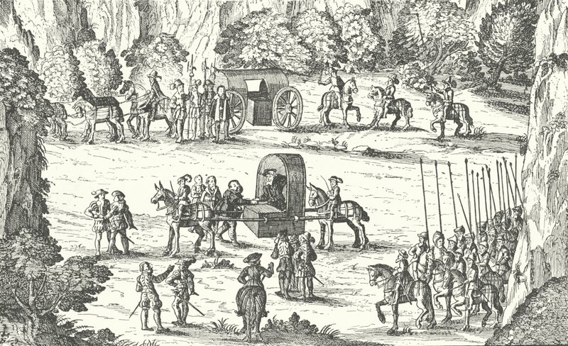 Uwolnienie Jana Fryderyka I, elektora saskiego, z niewoli cesarza Karola V w Linzu, Austria, 1552 autorstwa German School