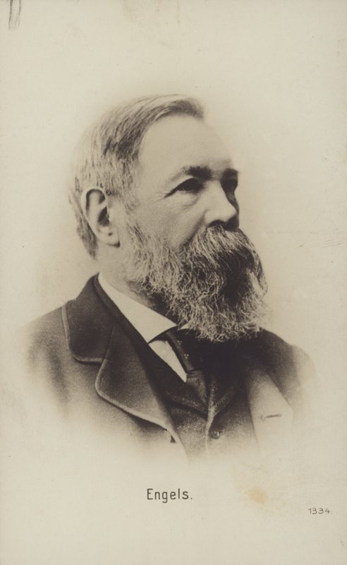 Fryderyk Engels (1820-1895), niemiecki teoretyk polityki, badacz społeczny i pisarz (zdjęcie czarno-białe) autorstwa German Photographer