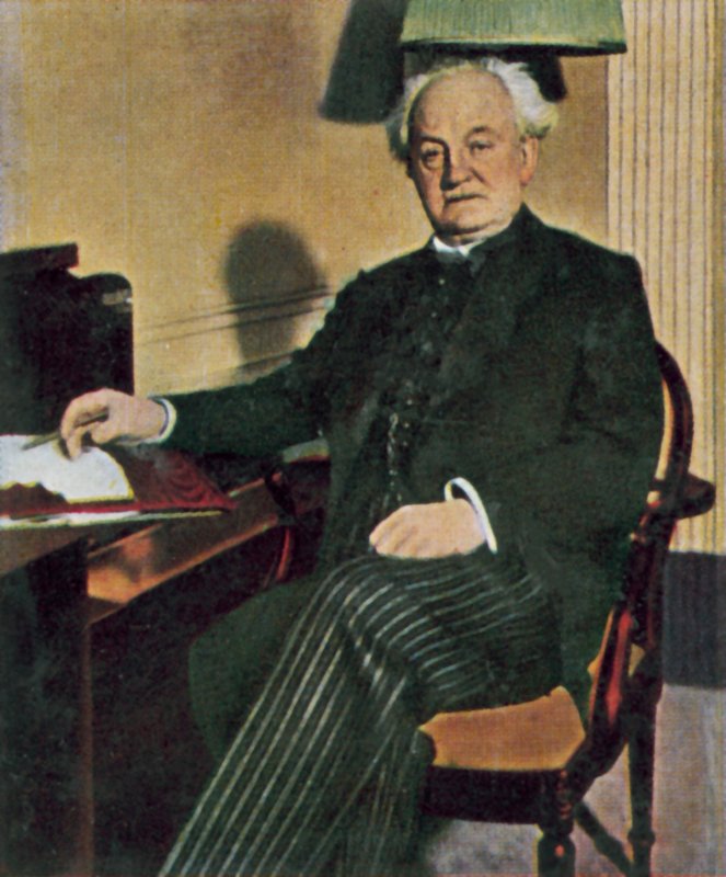 Gerhart Hauptmann, niemiecki dramaturg i powieściopisarz (zdjęcie kolorowe) autorstwa German Photographer