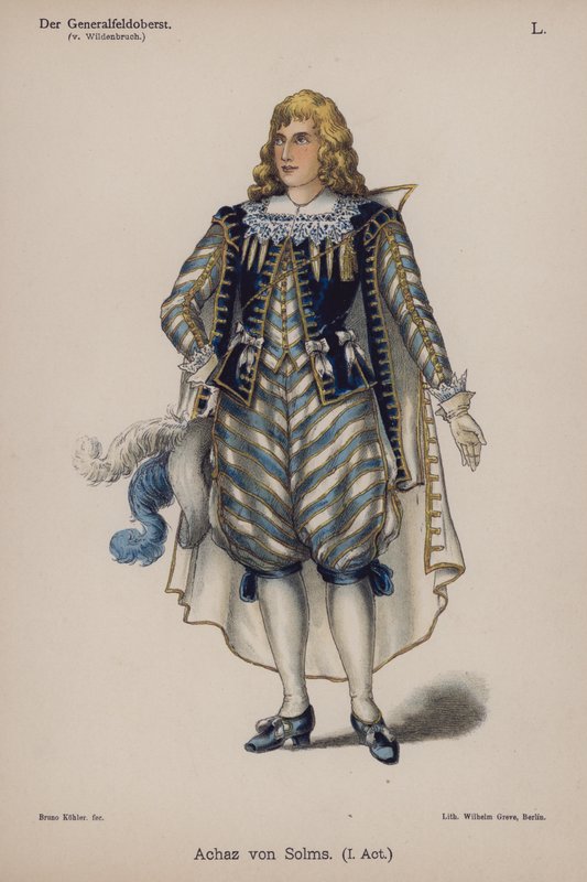 Achaz von Solms, z Der Generalfeldoberst Ernsta von Wildenbruch (kolor lito) autorstwa German School
