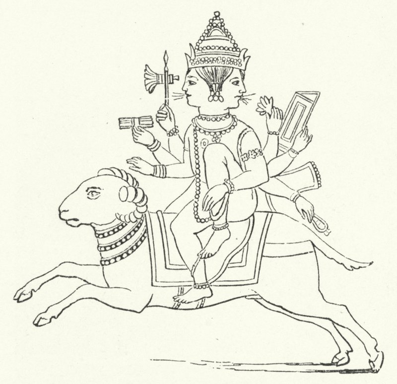 Agni , hinduski bóg ognia (rycina) autorstwa German School