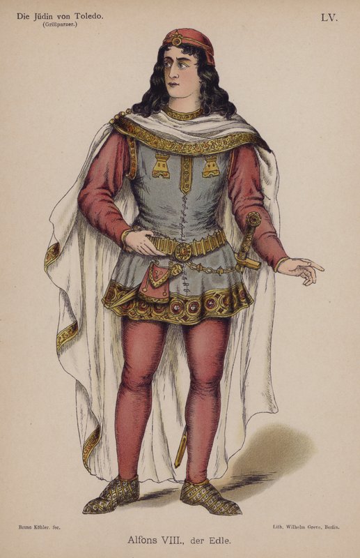 Alfons VIII, Szlachetny, z Die Judin von Toledo (Żydówka z Toledo) Franza Grillparzera (kolor lito) autorstwa German School