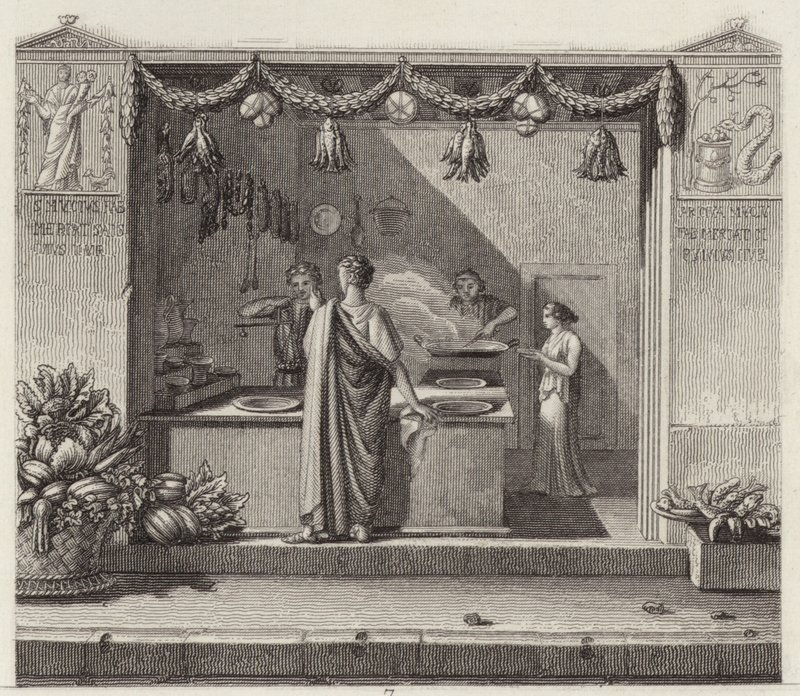 Starożytny rzymski sklep. Ilustracja do Atlasu Bilder (grawerowanie) autorstwa German School