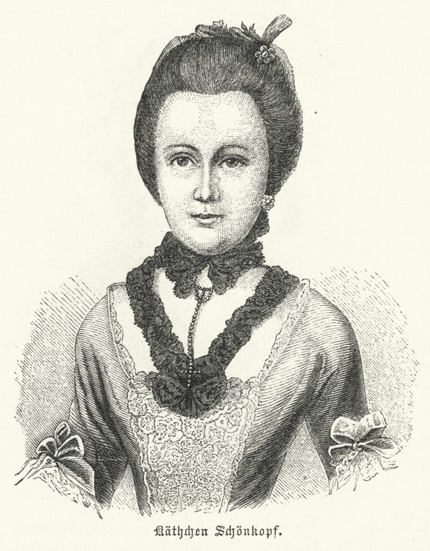 Anna Katharina Schoenkopf (1746-1810), inspiracja dla wierszy miłosnych niemieckiego pisarza Johanna Wolfganga Goethego Anttenlieder autorstwa German School