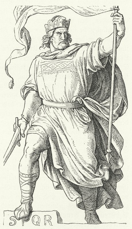 Arnulf z Karyntii, sporny król Włoch i cesarz rzymski (rycina) autorstwa German School