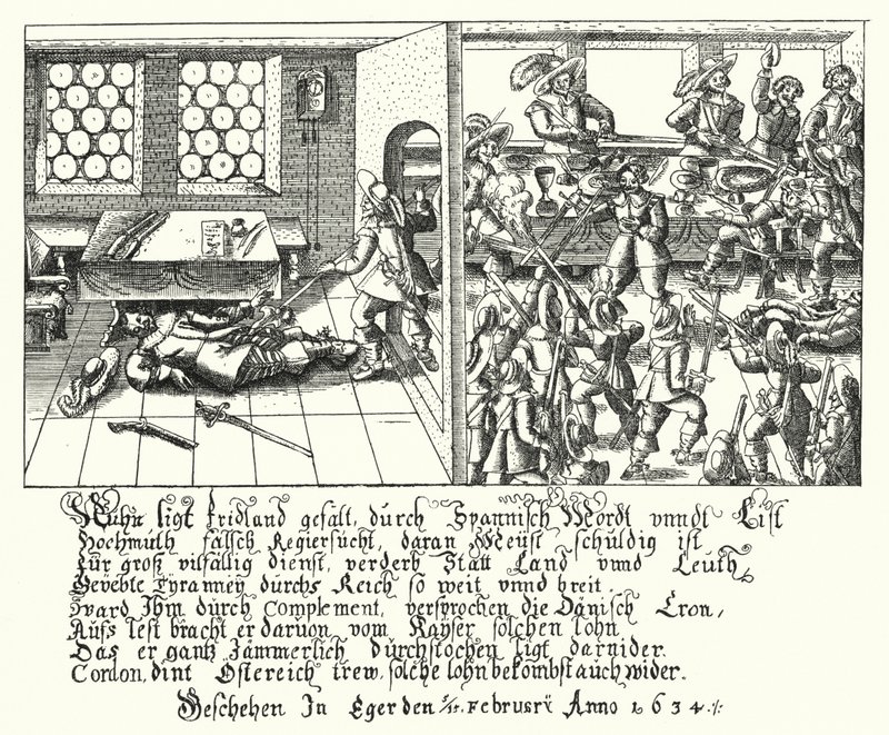 Zabójstwo Albrechta von Wallenstein autorstwa German School