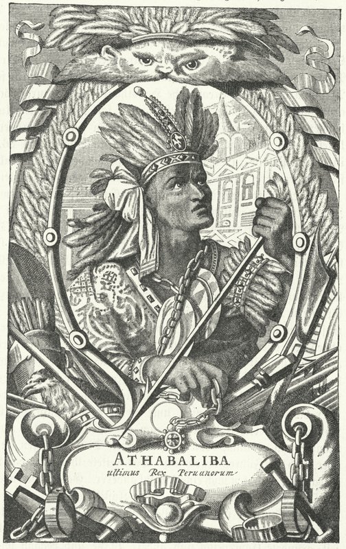 Atahualpa, cesarz Inków (rycina) autorstwa German School