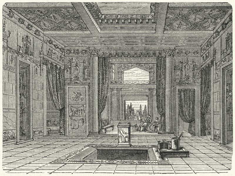 Atrium i tablinum Casa di Sallusti, Rzym (rycina) autorstwa German School