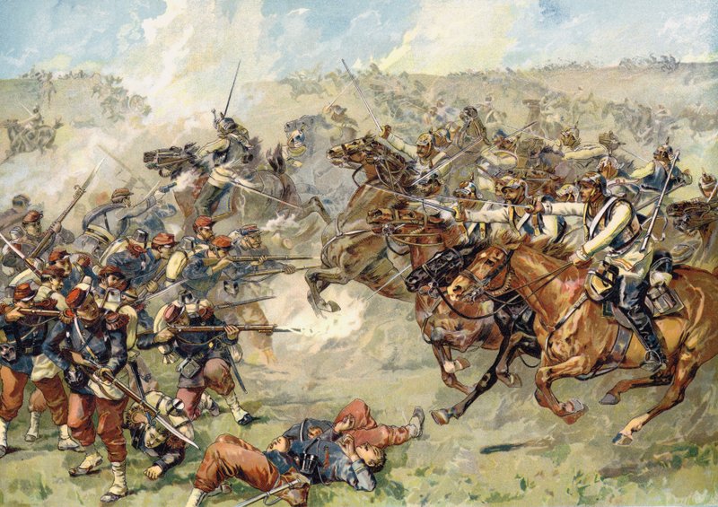 Atak pruskich kirasjerów pod Vionville, bitwa pod Mars-le-Tour, 16 sierpnia 1870 r. autorstwa German School