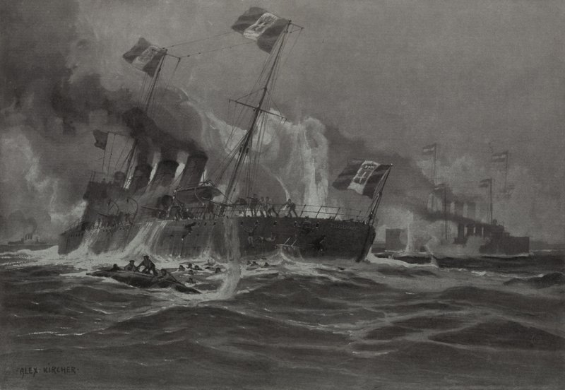 Atak austrowęgierskiej marynarki wojennej na dwa włoskie niszczyciele torpedowców autorstwa German School