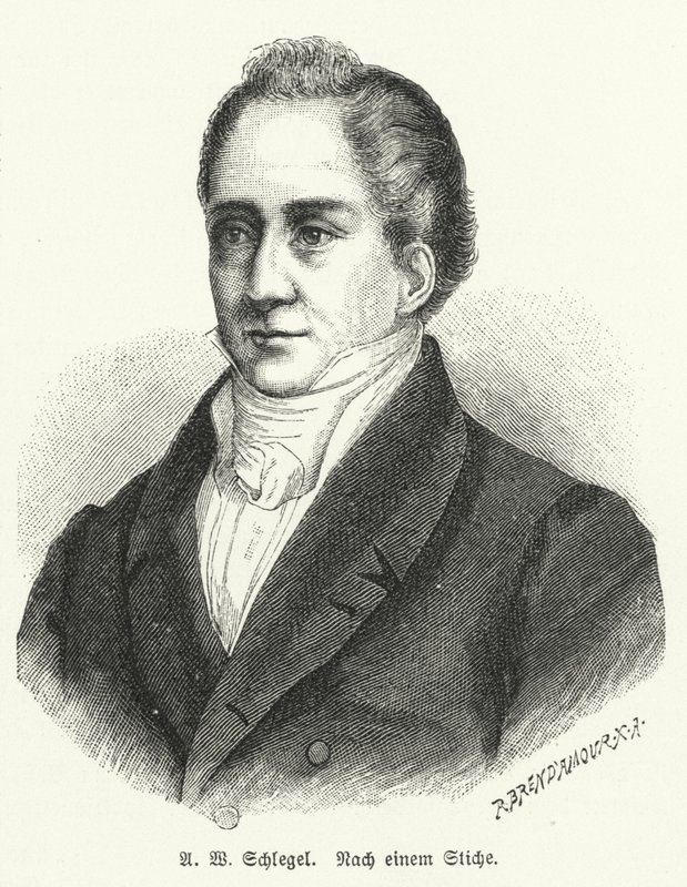 August Wilhelm Schlegel, niemiecki poeta i tłumacz (litografia) autorstwa German School
