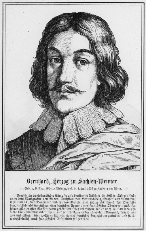 Bernhard, książę Sachlen-Weimar (grafika) autorstwa German School