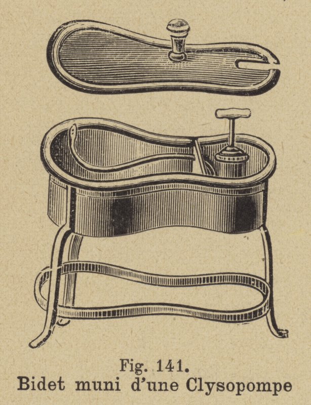 Bidet wyposażony w pompkę do lewatywy autorstwa German School