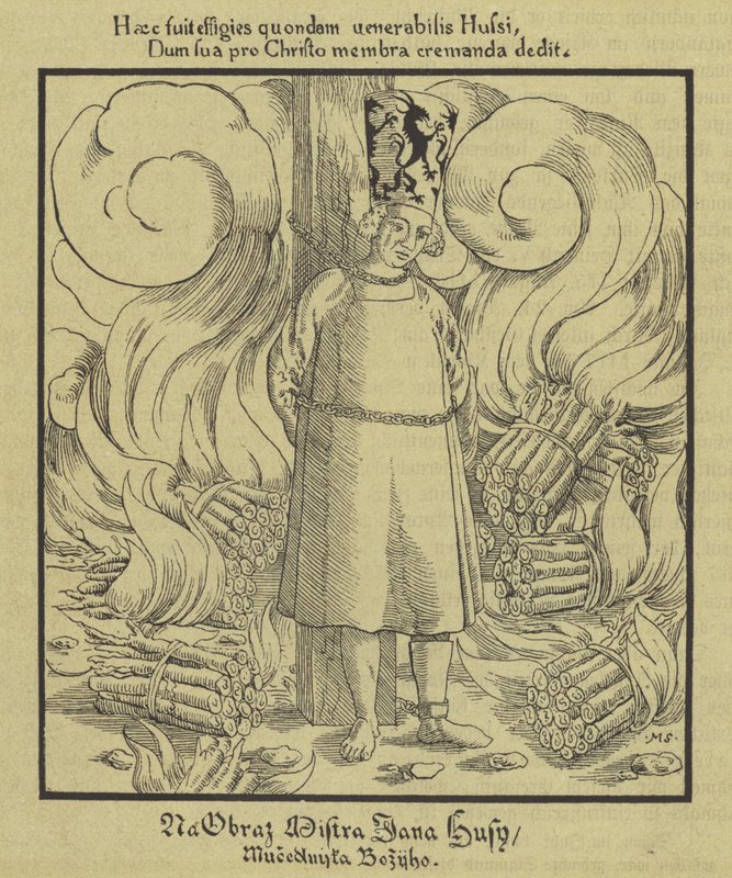 Spalenie na stosie czeskiego reformatora Jana Husa, Konstancja, 6 lipca 1415 autorstwa German School