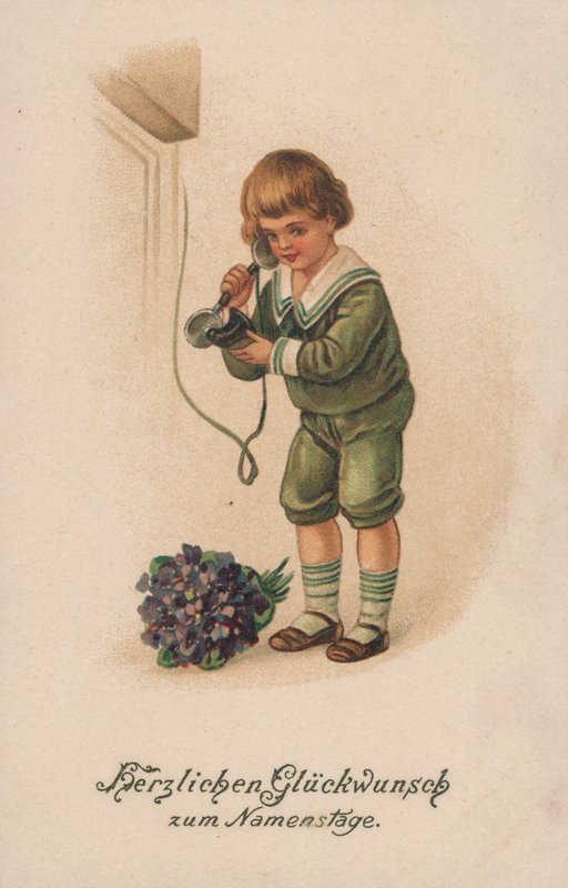 Chłopiec i telefon autorstwa German School
