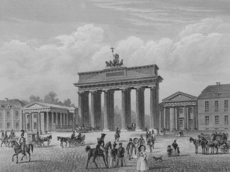 Brama Brandenburska w Berlinie (staloryt) autorstwa German School