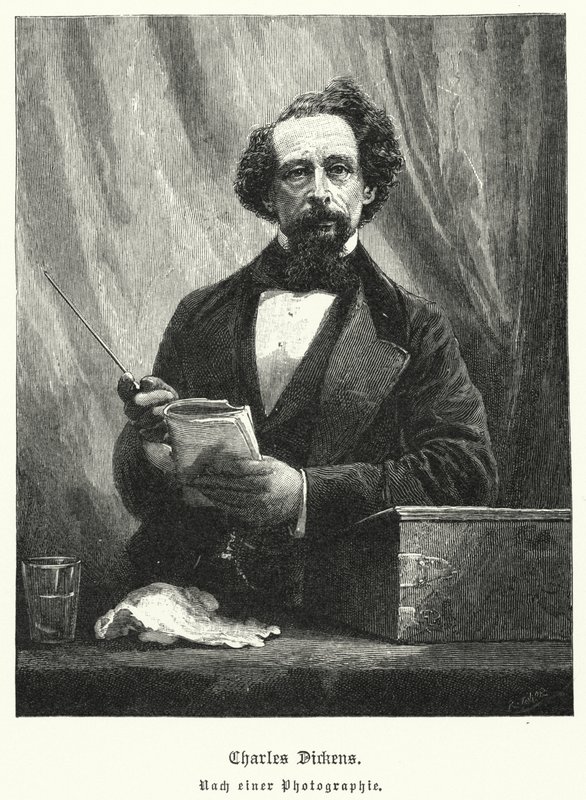 Charles Dickens , angielski powieściopisarz (lito) autorstwa German School
