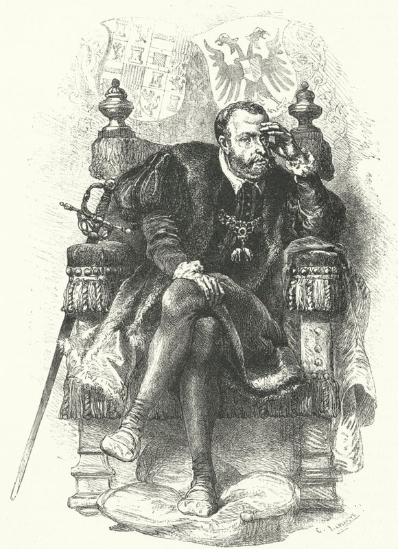 Karol V, cesarz rzymski (grafika) autorstwa German School