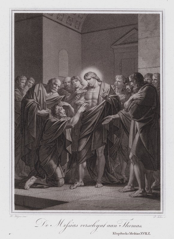 Chrystus ukazuje się Tomaszowi (rycina) autorstwa German School