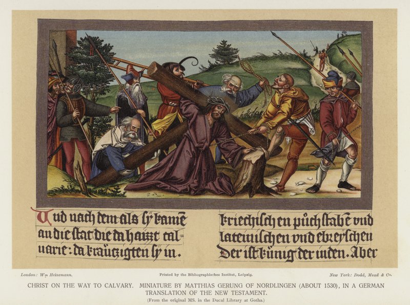 Chrystus w drodze na Kalwarię (kolor lito) autorstwa German School