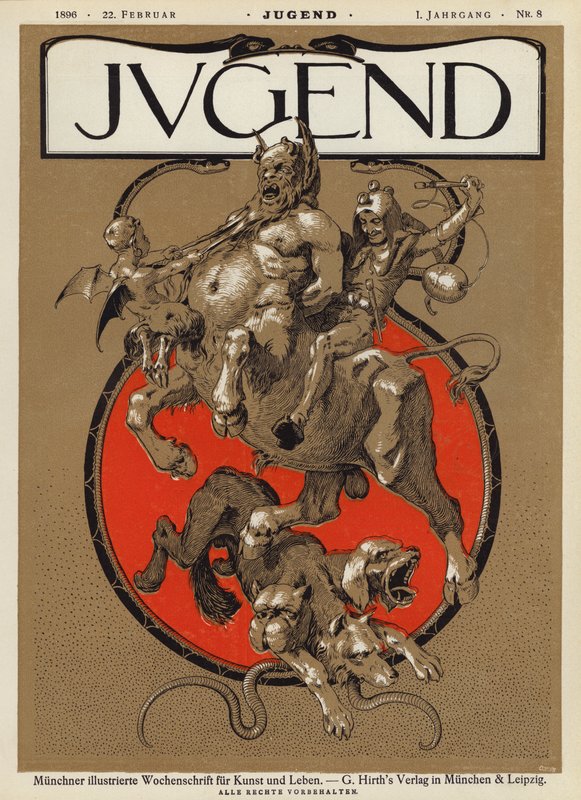 Ilustracja na okładce magazynu Jugend, 1896 autorstwa German School