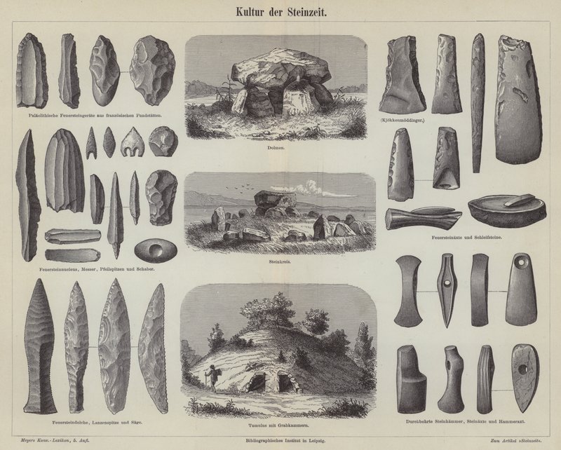 Kultura epoki kamienia (grafika) autorstwa German School