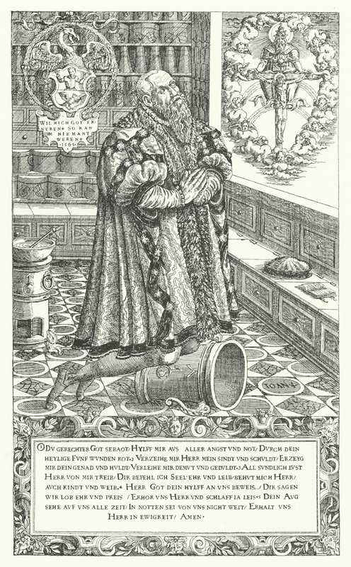 Cyriacus Schnaus, aptekarz w Norymberdze z XVI wieku (rycina) autorstwa German School