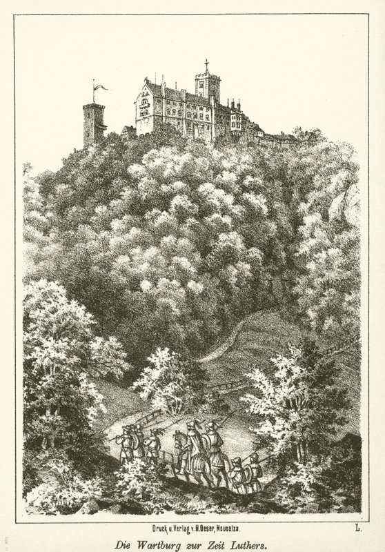 Wartburg w czasach Lutra (rycina) autorstwa German School