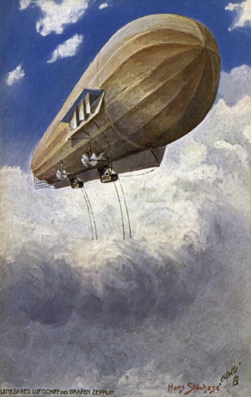Sterowiec Grafa Ferdinanda von Zeppelina autorstwa German School