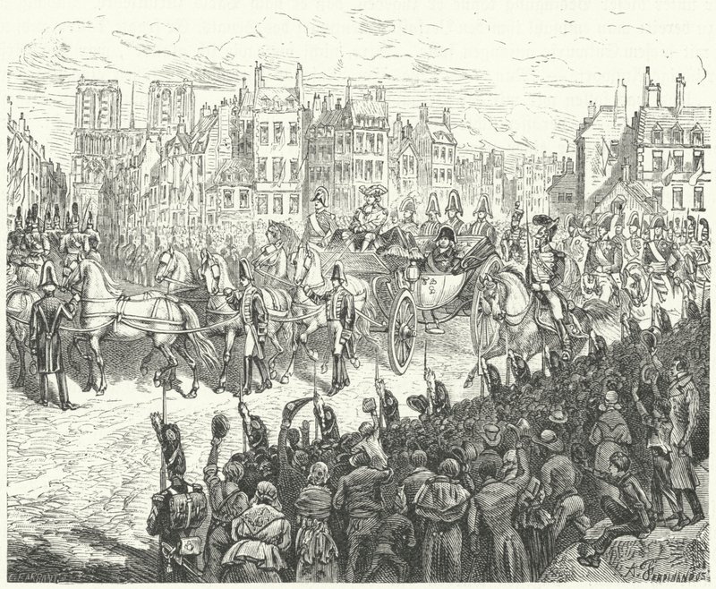Wjazd króla Ludwika XVIII do Paryża, 1814 autorstwa German School